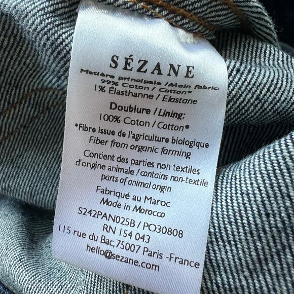 Sezane Dark Blue Flare & Wide Leg Jeans - Picture 6 of 7